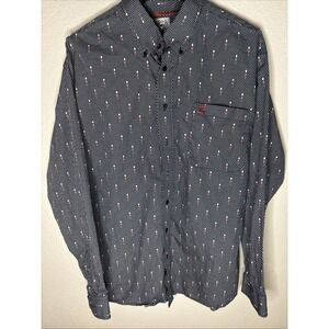 Men's Cinch Button-Up Black Diamond Printed Western Shirt, Size L